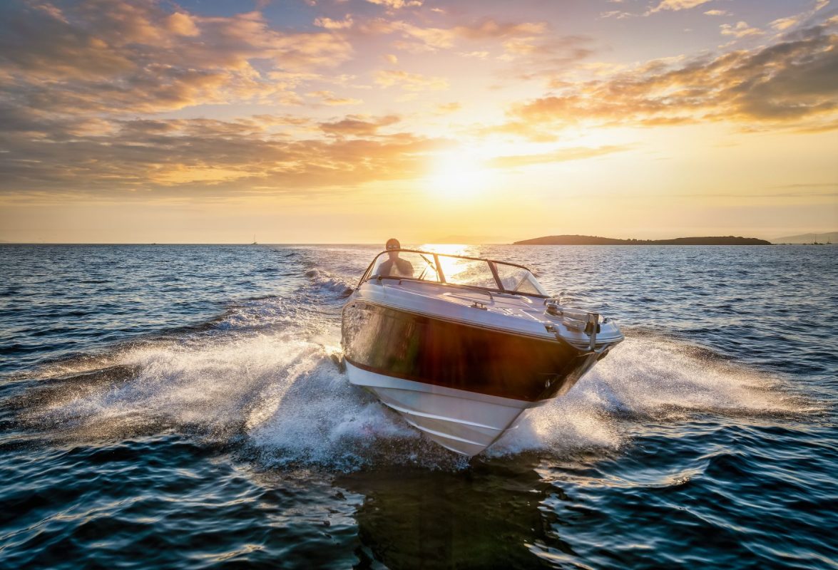 Boat on the water during a sunset cruise